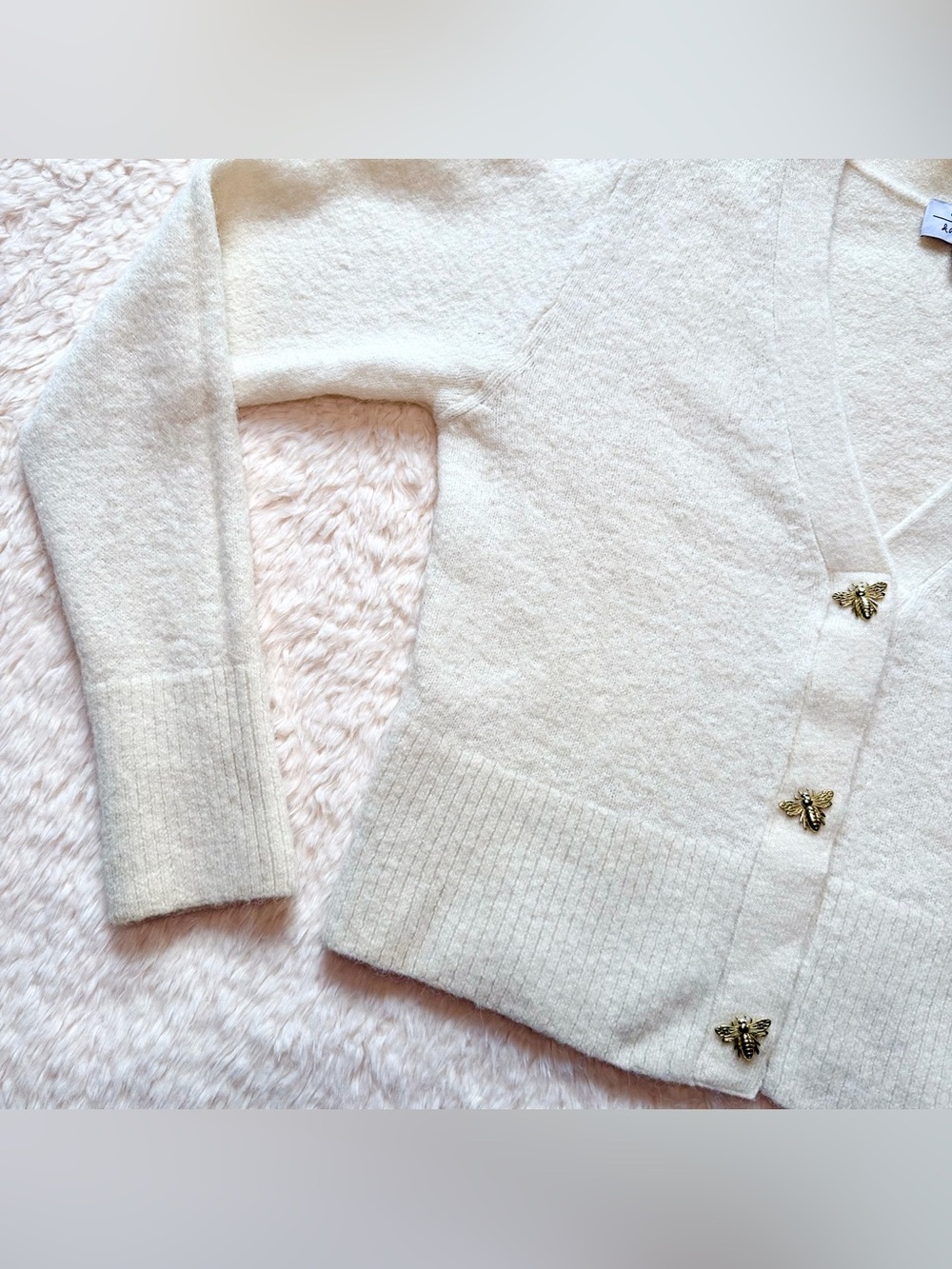 & Other Stories Bee Button Alpaca Wool Blend Knit Cardigan Coquette Women’s M - Picture 5 of 16